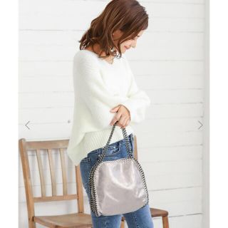 フィフス(fifth)のEdit sheen グリッターチェーンバッグ　グレー　新品(ショルダーバッグ)