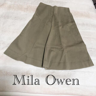 ミラオーウェン(Mila Owen)のMila Owen ミラオーウェン　ひざ丈　スカート  カーキ(ひざ丈スカート)
