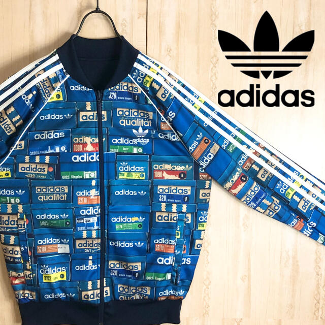 adidas(アディダス)のadidas アディダス トラック トップ ジャケット ジャージ 総柄 大きめ メンズのトップス(ジャージ)の商品写真