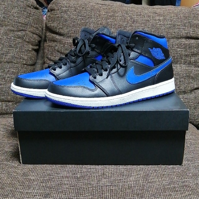 NIKE(ナイキ)のNIKE AIR JORDAN 1 MID BLACK/BLUE  メンズの靴/シューズ(スニーカー)の商品写真