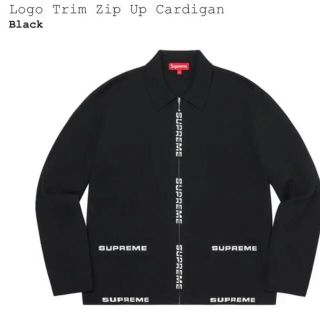 【新品】supreme logo trim zip up cardigan 黒M