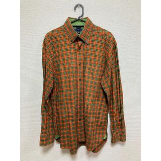 トミーヒルフィガー(TOMMY HILFIGER)のトミー　チェックシャツ　オレンジ×グリーン　Sサイズ　Lサイズ(シャツ)
