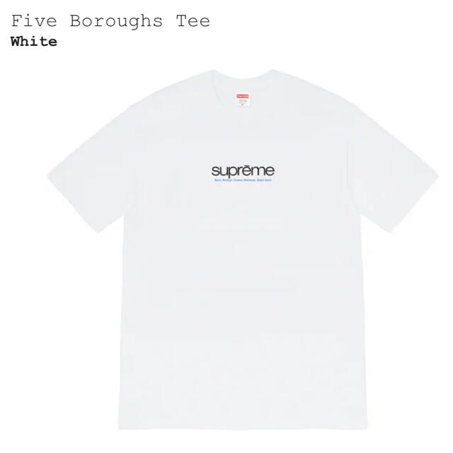 supreme FiveBoroughe Tee サイズM 白 21ss 新品