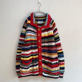 インバーアラン(INVERALLAN)のINVERALLAN マルチカラー コットン ニット カーディガン L～XL(カーディガン)