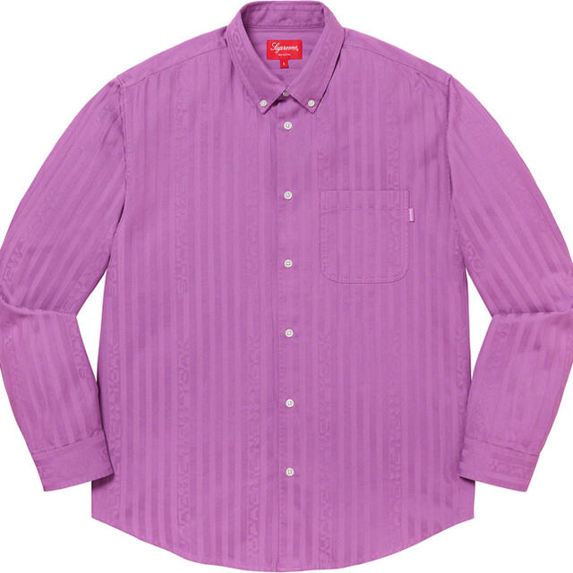 【S】Supreme Jacquard Stripe Twill Shirt紫