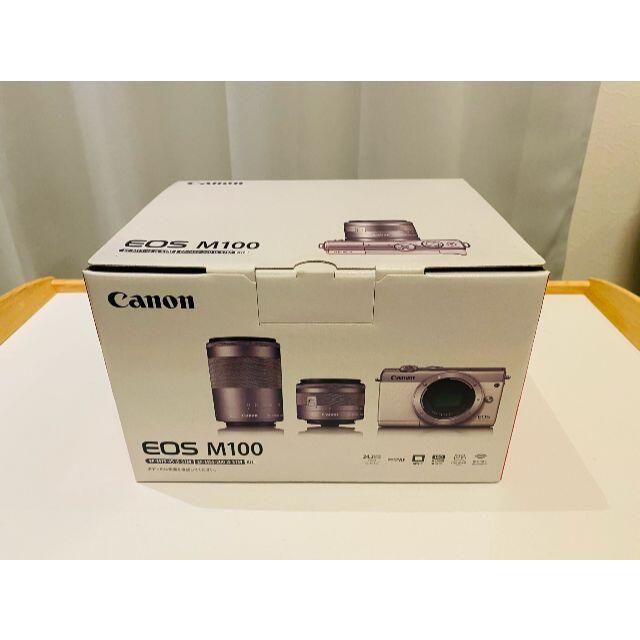 Canon - Canon EOS M100 ホワイト ダブルズームキット ミラーレス一眼カメラ