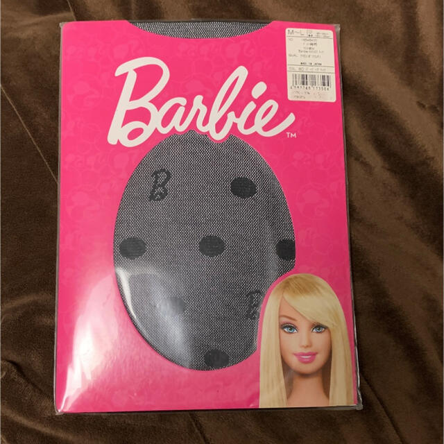 Barbie(バービー)のバービー ドッド総柄 Barbieメッシュロゴ入り タイツ ブラック レディースのレッグウェア(タイツ/ストッキング)の商品写真