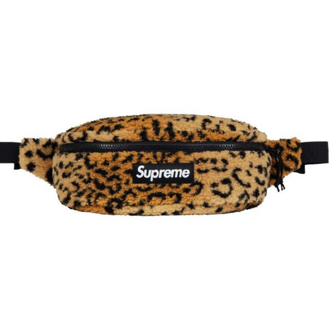 supreme フリース　レオパード　ウエストバック