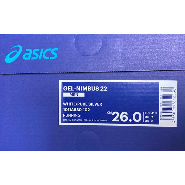 asics(アシックス)の【 新品 未使用 】 アシックス　asics GEL-NIMBUS 22 26㎝ メンズの靴/シューズ(スニーカー)の商品写真