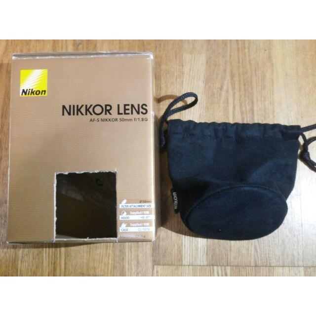 Nikon(ニコン)の美品　NIKON AF-S NIKKOR 50mm f1.8 G 元箱付き スマホ/家電/カメラのカメラ(レンズ(単焦点))の商品写真