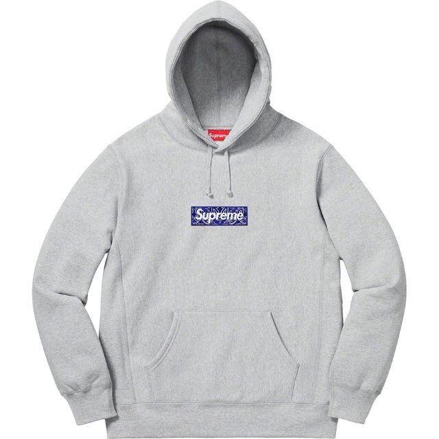 Supreme Bandana Box Logo Hooded Grey M