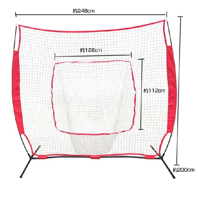 バッティング　ピッチング　練習ネット　投球　打球　屋内　屋外　固定式 スポーツ/アウトドアの野球(練習機器)の商品写真