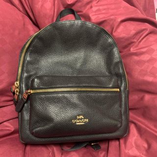 コーチ(COACH)のCOACH コーチ ブラック レザーリュック(リュック/バックパック)