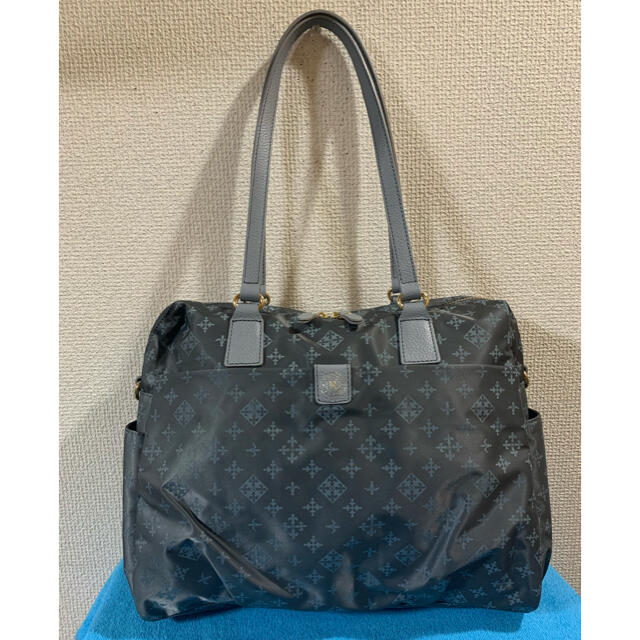 超美品ラシットボストントートバッグ☆グレーサックス☆ショルダー