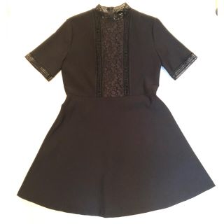 ザラ(ZARA)のZARA レースハイネックワンピース(ミニワンピース)