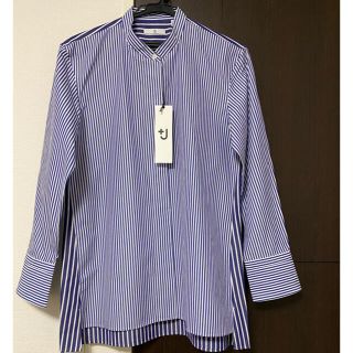 ユニクロ(UNIQLO)の＊新品！+J スーピマコットンオーバーサイズストライプシャツ＊(シャツ/ブラウス(長袖/七分))