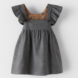 ザラキッズ(ZARA KIDS)の新品タグ付☆ZARAKIDSボタン付フランネルジャンパースカート(ワンピース)