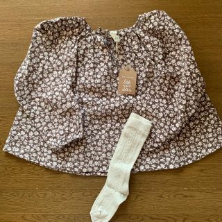 キャラメルベビー&チャイルド(Caramel baby&child )のlittle cootton clothes ブラウス&ソックス　セット(ブラウス)