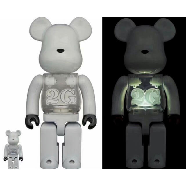 その他BE@RBRICK 2G WHITE CHROME 100％ & 400％ x4