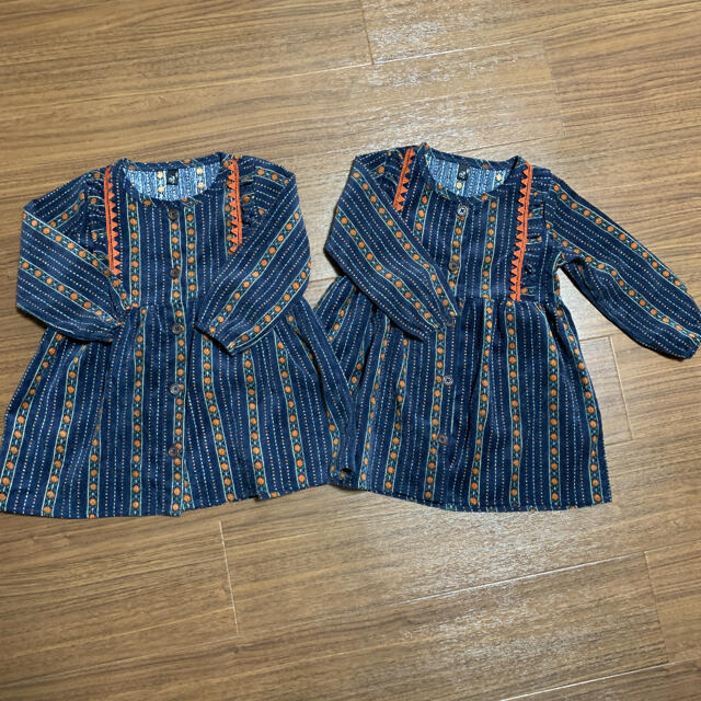 花柄コーデュロイ　ワンピース95 キッズ/ベビー/マタニティのキッズ服女の子用(90cm~)(ワンピース)の商品写真