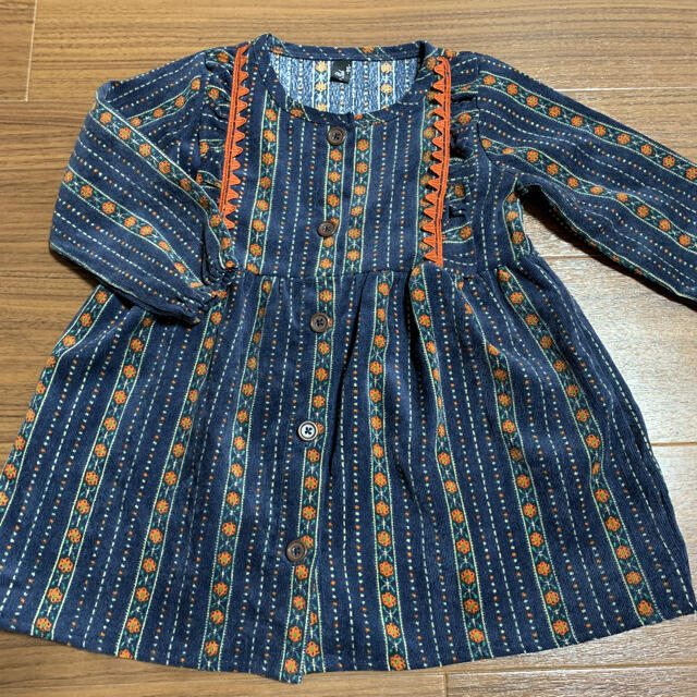 花柄コーデュロイ　ワンピース95 キッズ/ベビー/マタニティのキッズ服女の子用(90cm~)(ワンピース)の商品写真