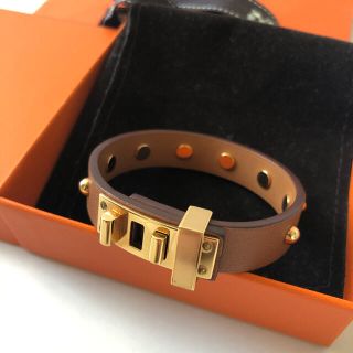 エルメス(Hermes)のエルメス　ミニドッグ　ラウンドクルー　レザーブレスレット(ブレスレット/バングル)