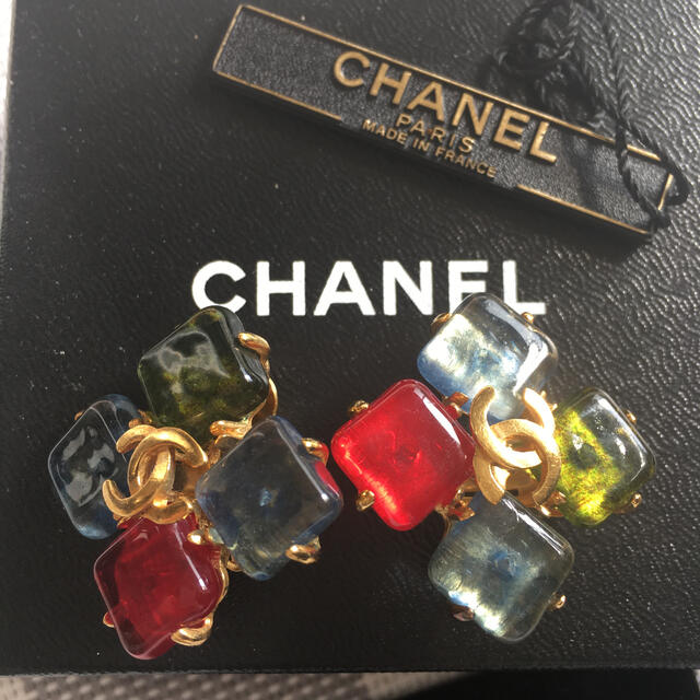 CHANELココマークストーンイヤリングビンテージ