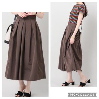 イエナ(IENA)のIENA LA BOUCLEシャンブレータフタ タック(ロングスカート)