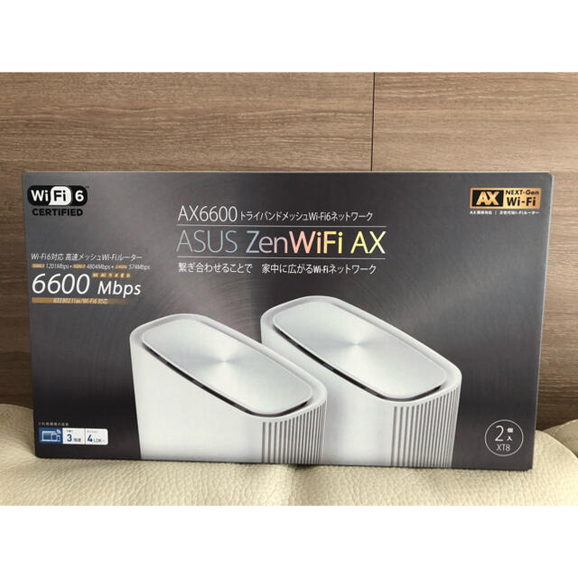 ASUS(エイスース)のASUS ZenWiFi XT8 WHITE 11AX Wi-Fi6 ルーター スマホ/家電/カメラのPC/タブレット(PC周辺機器)の商品写真