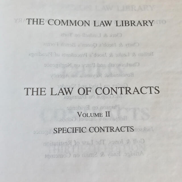 Chitty on Contracts Volume 2洋書