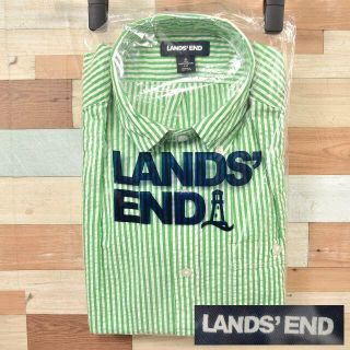 ランズエンド(LANDS’END)の【LANDS' END】 美品 タグ付き ランズエンド シアサッカー 長袖シャツ(シャツ)