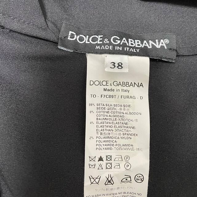 DOLCE&GABBANA(ドルチェアンドガッバーナ)のDOLCE&GABBANA ドルチェ&ガッバーナ  シルクトップス レース38 レディースのトップス(シャツ/ブラウス(半袖/袖なし))の商品写真