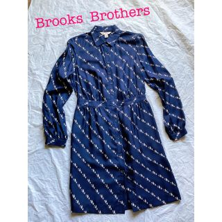 ブルックスブラザース(Brooks Brothers)の《美品》ブルックスブラザーズ   シャツワンピース  シルク100%(ひざ丈ワンピース)