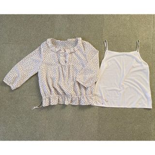 クレージュ(Courreges)の【美品】クレージュ　ドット柄ブラウス(シャツ/ブラウス(長袖/七分))