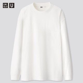 ユニクロ メンズのtシャツ カットソー 長袖 ホワイト 白色系 の通販 500点以上 Uniqloのメンズを買うならラクマ