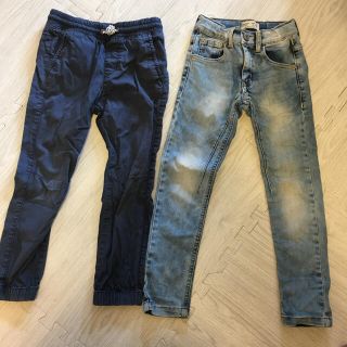 ザラキッズ(ZARA KIDS)のデニム ジーンズ　カーゴパンツ　2本セット　120 ZARA BOY H&M(パンツ/スパッツ)