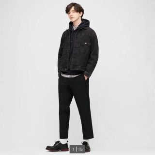 ユニクロ(UNIQLO)のユニクロ  gジャン ダークグレー L 美品(Gジャン/デニムジャケット)