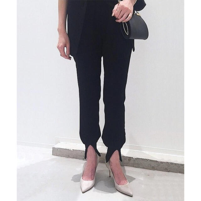 ☆アパルトモン☆ Col Pierrot Rib Pants/ブラック/38-