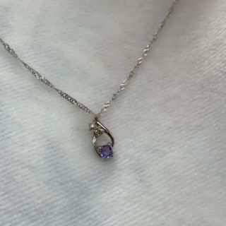ネックレスK14WG タンザナイト&ダイヤ www.camfly.co.za