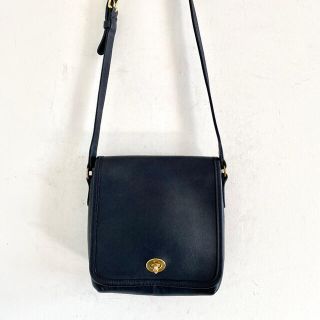 コーチ(COACH)の極美品！オールドコーチ ターンロック ダークネイビー　9076(ショルダーバッグ)