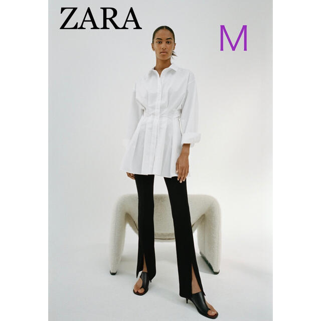 ZARA ザラ リブフレアレギンス センタースリット パンツ Ｍ | フリマアプリ ラクマ