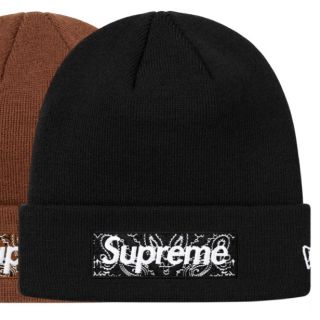 シュプリーム(Supreme)のSupreme NewEra Bandana Box Logo Beanie 黒(ニット帽/ビーニー)