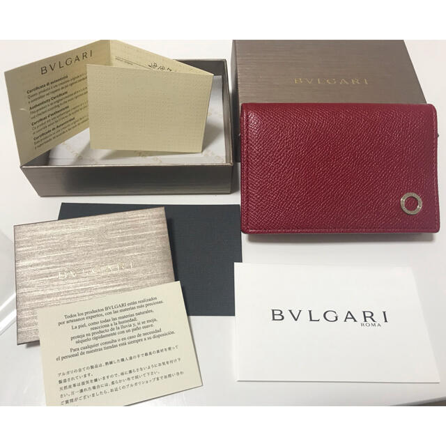 BVLGARI カードホルダー 名刺入れ 赤 未使用