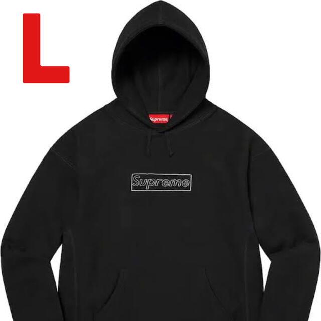 Supreme KAWS Chalk Logo Hooded カウズ L