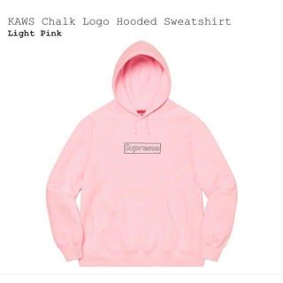 Supreme × KAWS Chalk Logo Hooded PINK XL