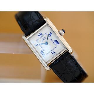 カルティエ(Cartier)の美品 カルティエ マスト タンク シルバー ブルーローマン SM Cartier(腕時計)