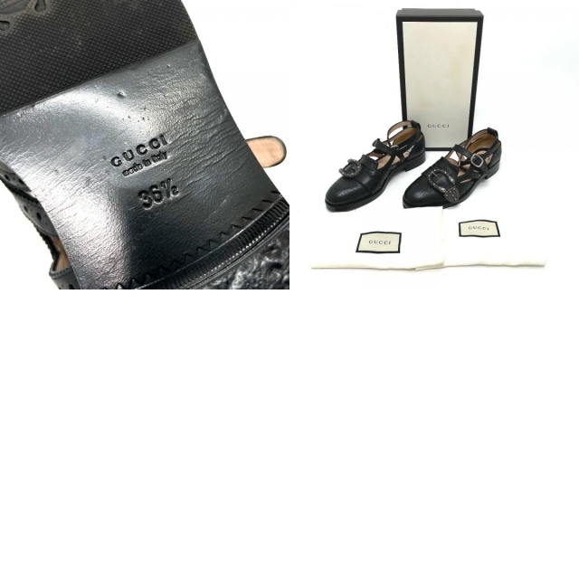 Gucci(グッチ)のGUCCI グッチ 452860 ブローグシューズ ビーンズ ブラック 黒 レディースの靴/シューズ(その他)の商品写真