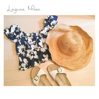 ラグナムーン(LagunaMoon)の新品♡LAGUNAMOONストローハット(麦わら帽子/ストローハット)