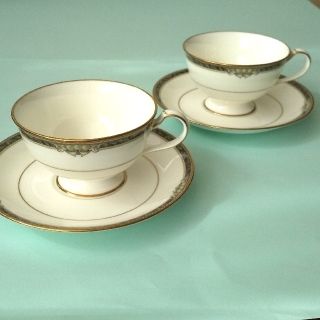 Noritake - 美品 ノリタケ カップ&ソーサー ２客 ストリームサイド