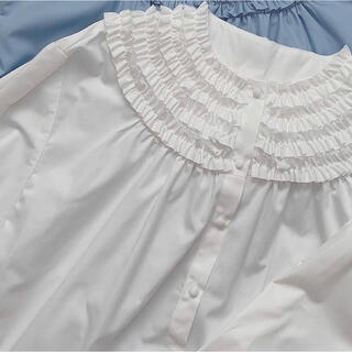 ドゥロワー(Drawer)のrosymonster  mini frill blouse 白(シャツ/ブラウス(長袖/七分))